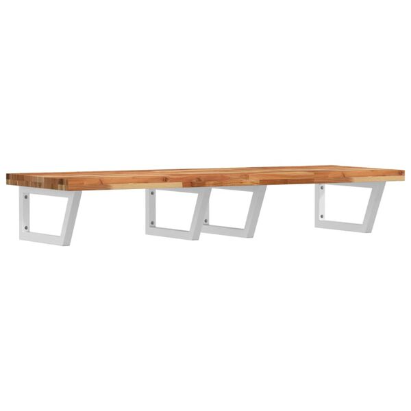 vidaXL Basin Shelf Wall Mounted Steel and Solid Wood Acacia