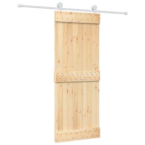 vidaXL Sliding Door 80 x 210 cm Solid Pine Wood (Untreated)