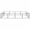 vidaXL Dog Kennel Black 16 m&sup2; Steel