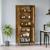 vidaXL Highboard Smoked Oak 69.5x34x180 cm Engineered Wood