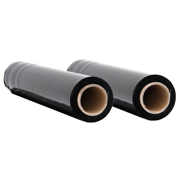 vidaXL Stretch Film 2 pcs Black 30 &mu;m 50 cm x 150 m