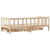 vidaXL Daybed with Drawers without Mattress 90x190 cm Single Solid Wood