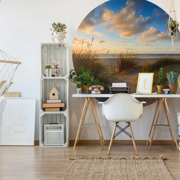 WallArt Wallpaper Circle Beachlife 142.5 cm