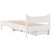 vidaXL Bed Frame with Drawers White 90x200 cm Solid Wood Pine
