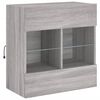 vidaXL TV Wall Cabinet with LED Lights Grey Sonoma 58.5x30x60.5 cm