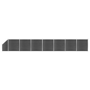 vidaXL Fence Panel Set WPC 1311x(105-186) cm Black