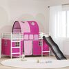 vidaXL Kids'Loft Bed Frame White and Pink 99.5 x 200 cm Metal