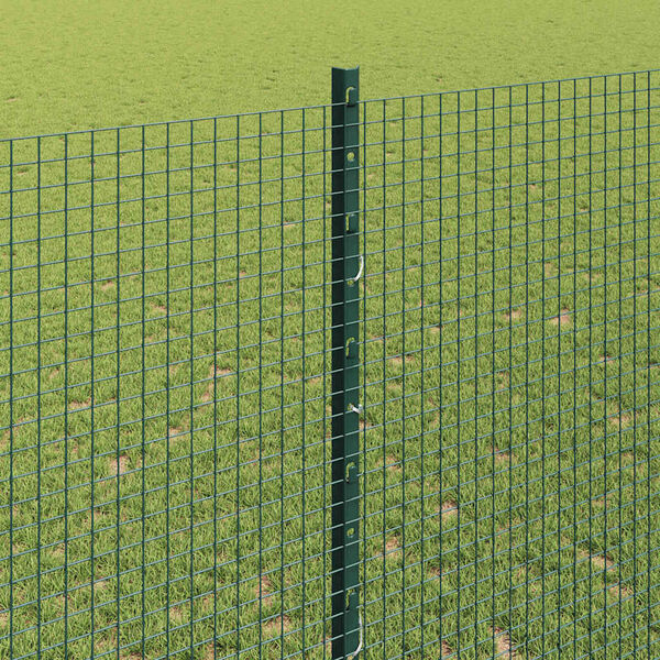 vidaXL Fence with Post Green 1.4 x 25 m Steel and PVC