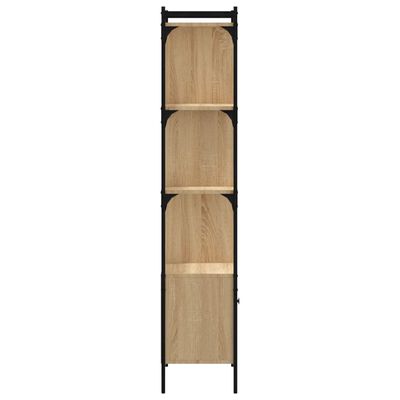 vidaXL Bookcase with Door Sonoma Oak 44.5x30x154.5 cm Engineered Wood