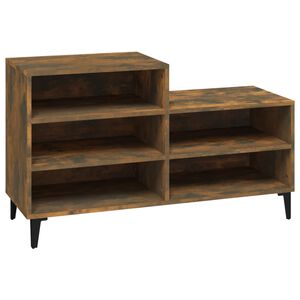 vidaXL Shoe Cabinet Smoked Oak 102x36x60 cm Engineered Wood