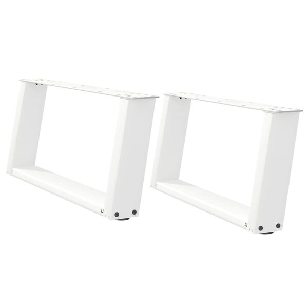 vidaXL Coffee Table Legs U-Shaped 2 pcs White 70x(30-31) cm Steel