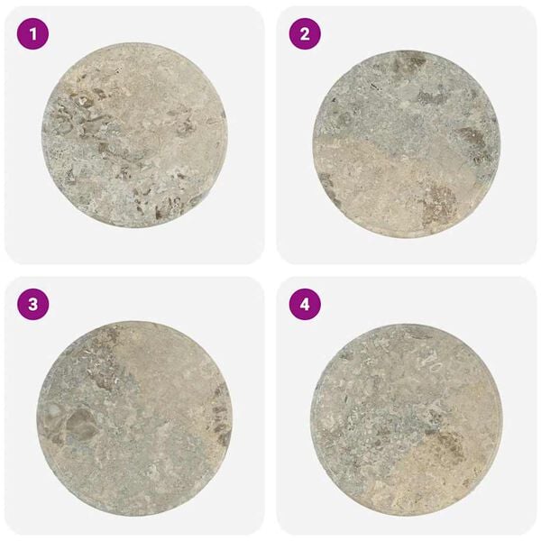 vidaXL Table Top Grey &Oslash;50x2.5 cm Marble