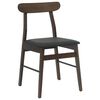 vidaXL Dining Chair 2 pcs Dark Brown and Black Solid Rubber Wood