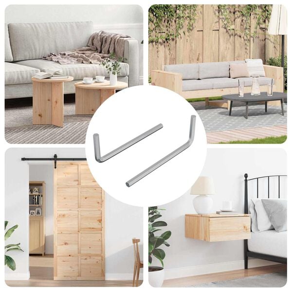 vidaXL Hex Key 2 pcs Silver 20 x 52 mm Steel