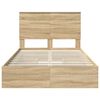 vidaXL Storage Bed with Drawer Sonoma Oak 120 x 200 cm Engineered Wood