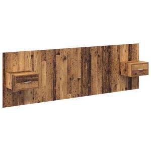 vidaXL Headboard with Cabinet 3 pcs Old Wood Engineered Wood