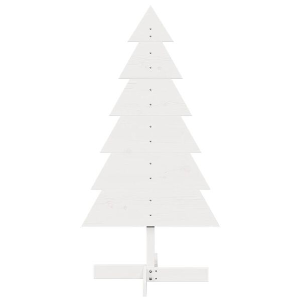vidaXL Wooden Christmas Tree for Decoration White 120 cm Solid Wood Pine