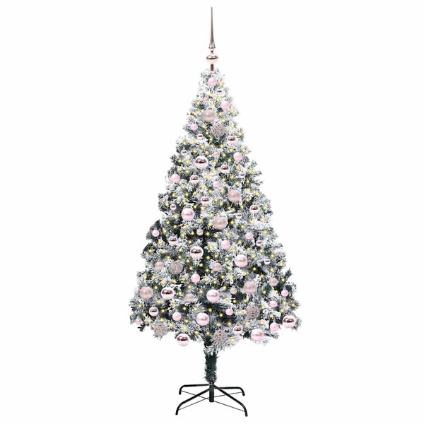 vidaXL Artificial Christmas Tree with 300 LEDs with Stand Green 180 cm