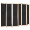 vidaXL 6-Panel Room Divider Black 240x170x4 cm Fabric