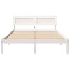 vidaXL Bed Frame with Headboard White 140 x 190 cm Solid pine wood