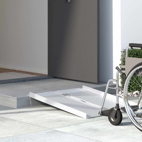vidaXL Ramp for Wheelchair 270 kg Silver 92 x 73 x 5 cm Aluminium