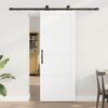 vidaXL Sliding Door White and Black 78 x 202 cm Solid Pine Wood