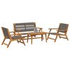 vidaXL Garden Chairs with Table 4 pcs Grey Solid Acacia wood