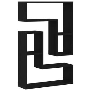 vidaXL Wall Shelf 2 pcs Black Oak 50 x 15 x 85 cm Engineered Wood