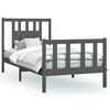 vidaXL Bed Frame without Mattress Grey Solid Wood Pine 90x200 cm