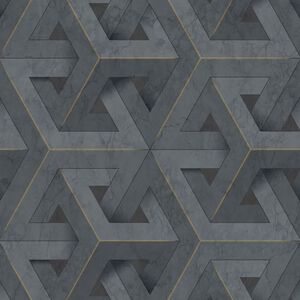DUTCH WALLCOVERINGS Wallpaper Onyx Anthracite and Gold