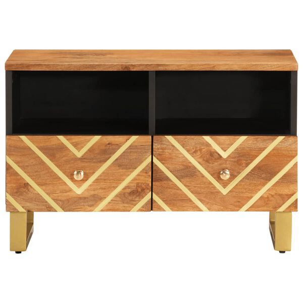 vidaXL TV Cabinet Brown and Black 70x33.5x46 cm Solid Wood Mango