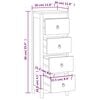 vidaXL Chest of Drawers 30x30x90 cm Solid Wood Teak