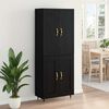 vidaXL Highboard Black Oak 69.5 x 34 x 180 cm Engineered Wood