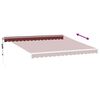 vidaXL Automatic Retractable Awning with LED Burgundy 400x350 cm