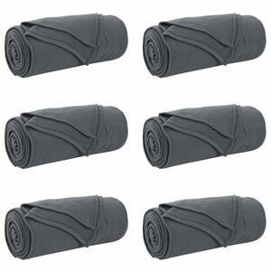 vidaXL Throw Blankets 6 pcs Dark Grey 200 x 150 cm 2.61 kg Fleece