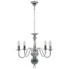 vidaXL Chandelier Silver 5 x E14 Bulbs