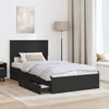 vidaXL Storage Bed with Headboard Black 100 x 200 cm Engineered Wood