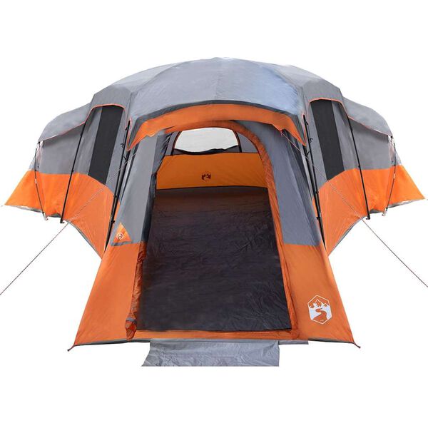vidaXL Family Tent Grey and Orange 762 x 655 x 218 cm Taffeta
