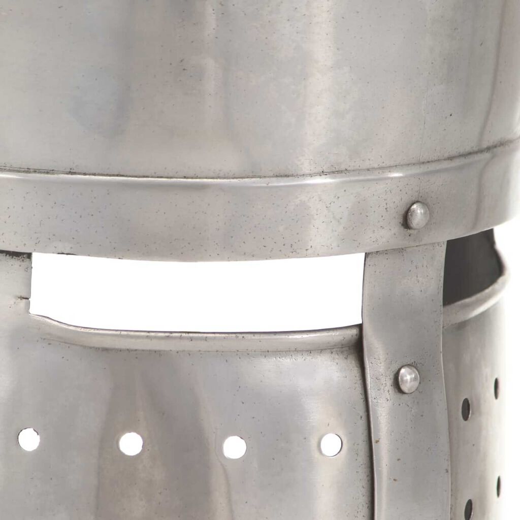 vidaXL Medieval Knight Helmet Antique Replica LARP Silver Steel
