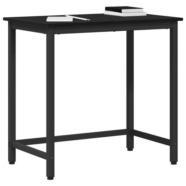vidaXL Table Black Oak 100 x 50 x 76.5 cm Engineered Wood and Steel