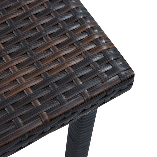 vidaXL Garden Tea Table Brown 40x40x40 cm Poly Rattan
