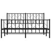 vidaXL Metal Bed Frame without Mattress with Footboard Black 150x200cm