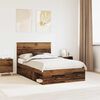 vidaXL Bed Frame with Headboard Old Wood 120 x 200 cm Solid Pine Wood