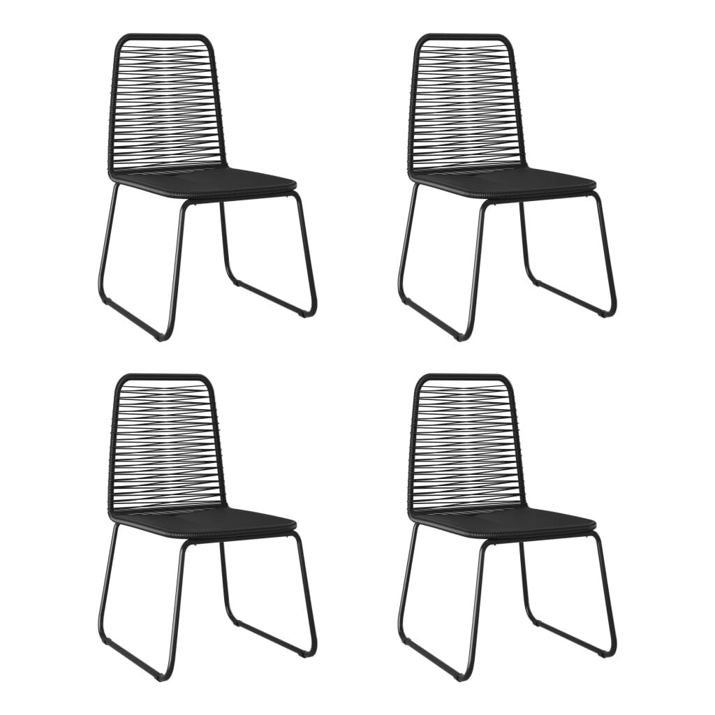 vidaXL Outdoor Chairs 4 pcs Poly Rattan Black