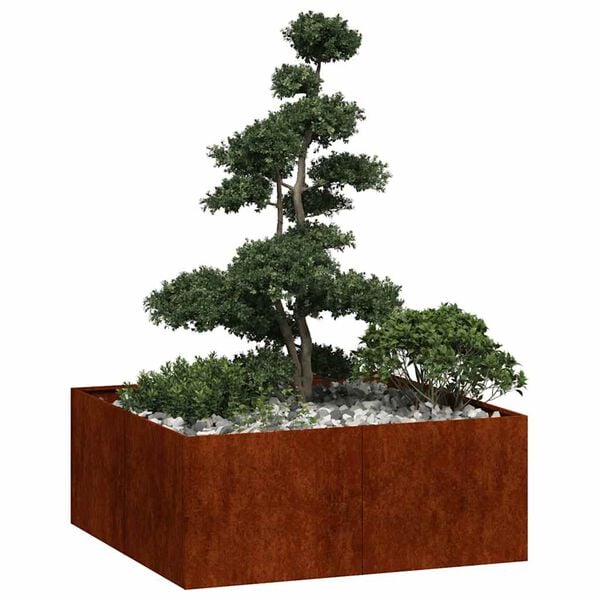 vidaXL Planter Rusty 100x100x40 cm Weathering Steel