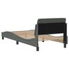 vidaXL Bed Frame "Dover" Dark Grey 90x190 cm Single Fabric