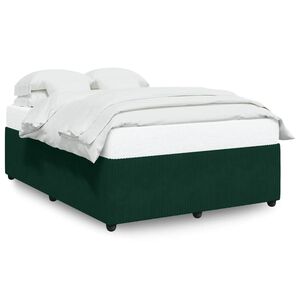 vidaXL Bed Frame without Mattress Dark Green 140x200 cm Velvet