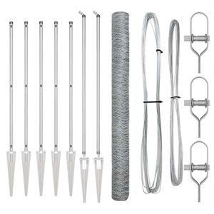 vidaXL Hexagonal Fence with Post 10 x 1.6 m Galvanised Steel Silver