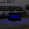 vidaXL Coffee Table with LED Lights Black 50x50x40 cm