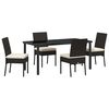 vidaXL Garden Dining Set 5 pcs Cream Powder-Coated Steel